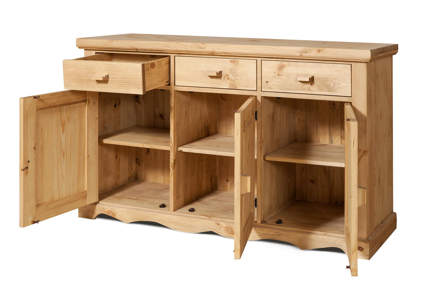 Тумба с 3 ящиками массив сосны Арль KOB33