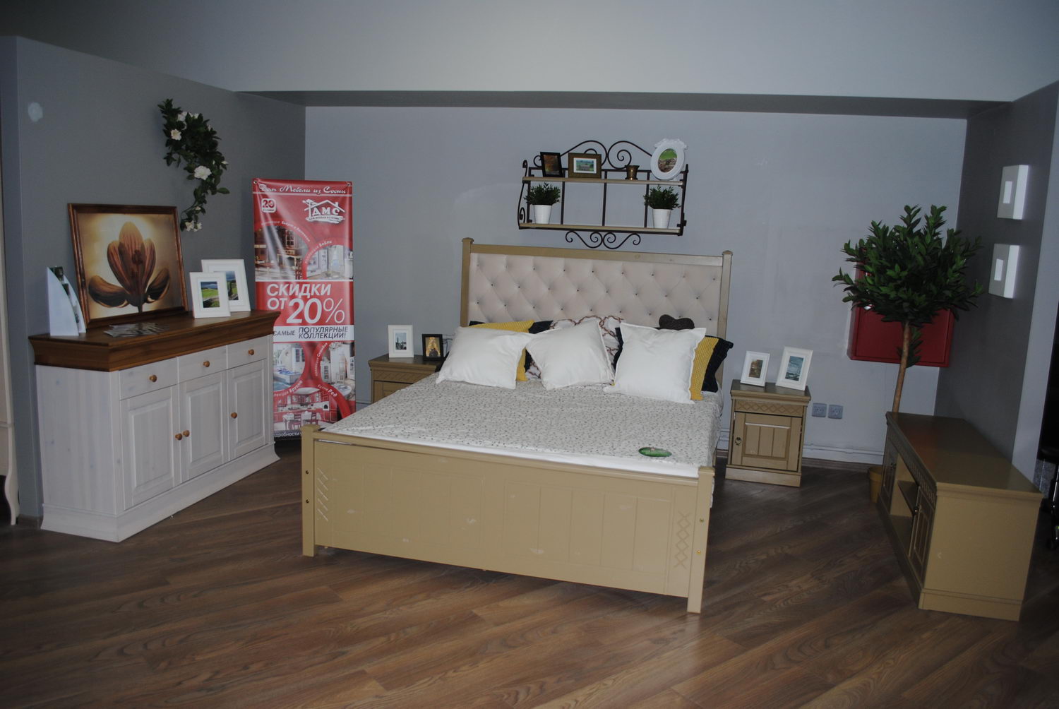 Кровать Дания 4 с мягким изголовьем 1400 х 2000 с ящиками