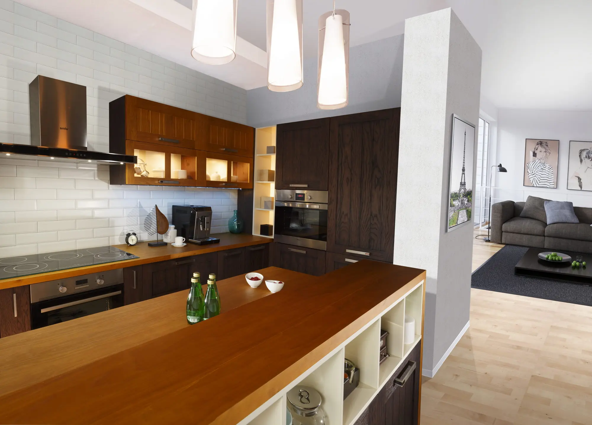 Кухня из массива Шоколад (цена за п/м)