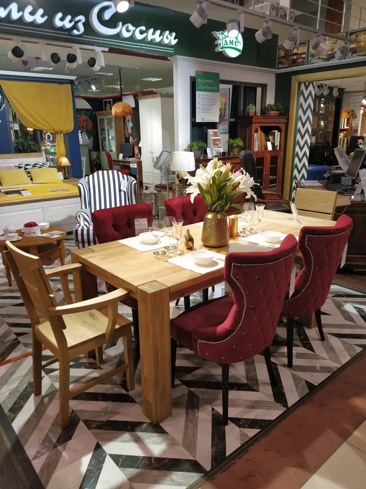 Стол массив дуба прямоугольный Аляска обеденный 1800*1000 (нога 120) "SR"