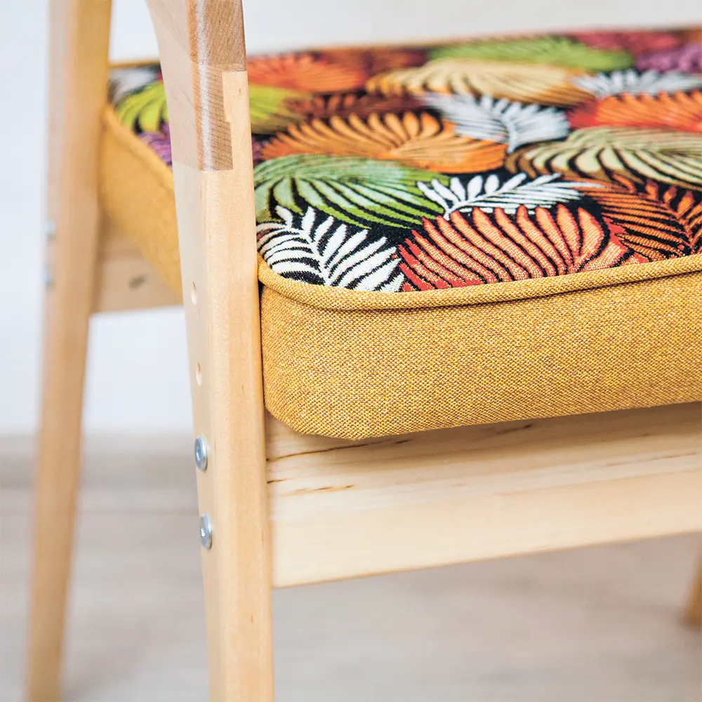 Стул  Rabbit   Wood Бруно гобелен Листья+рогожка Сан-Леон  