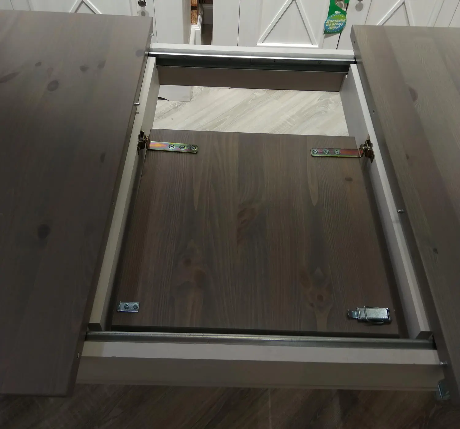 Стол Форест раздвижной 140 со вставкой белый воск/серый