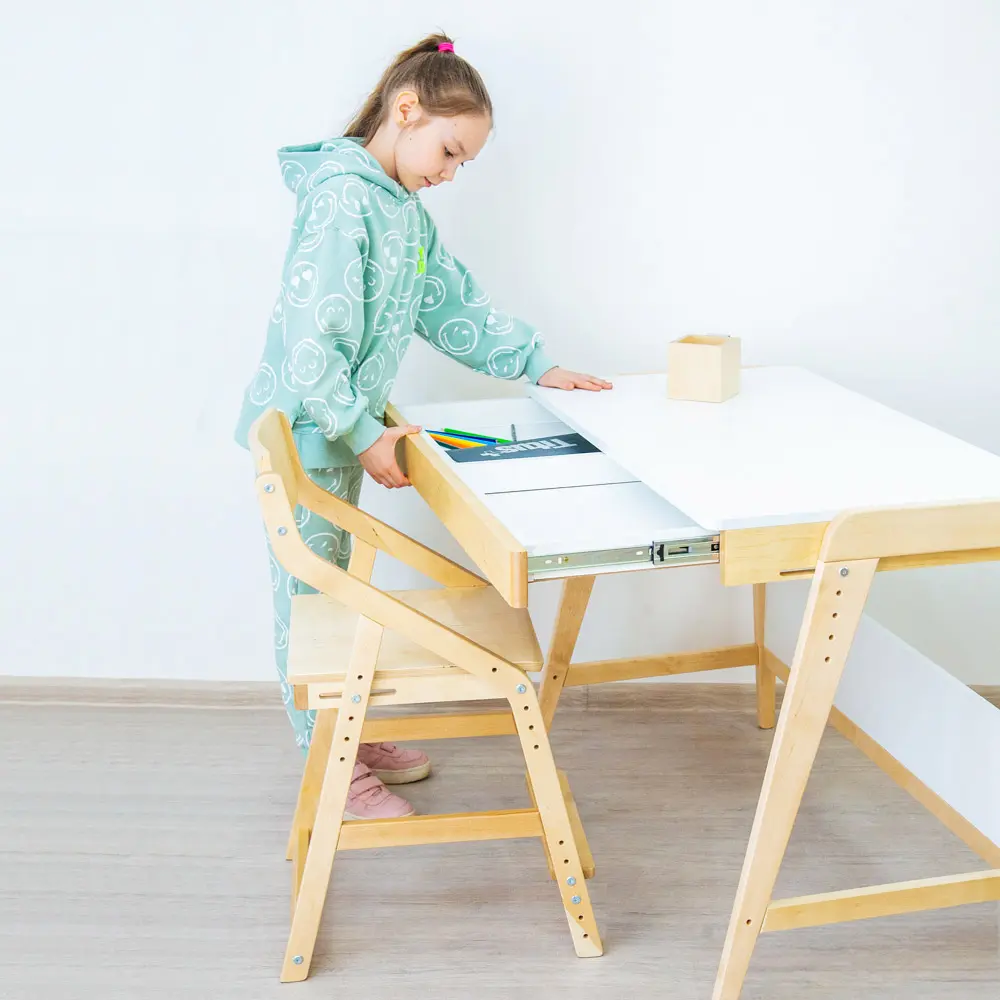 Стол массив березы Rabbit Wood Вуди белый