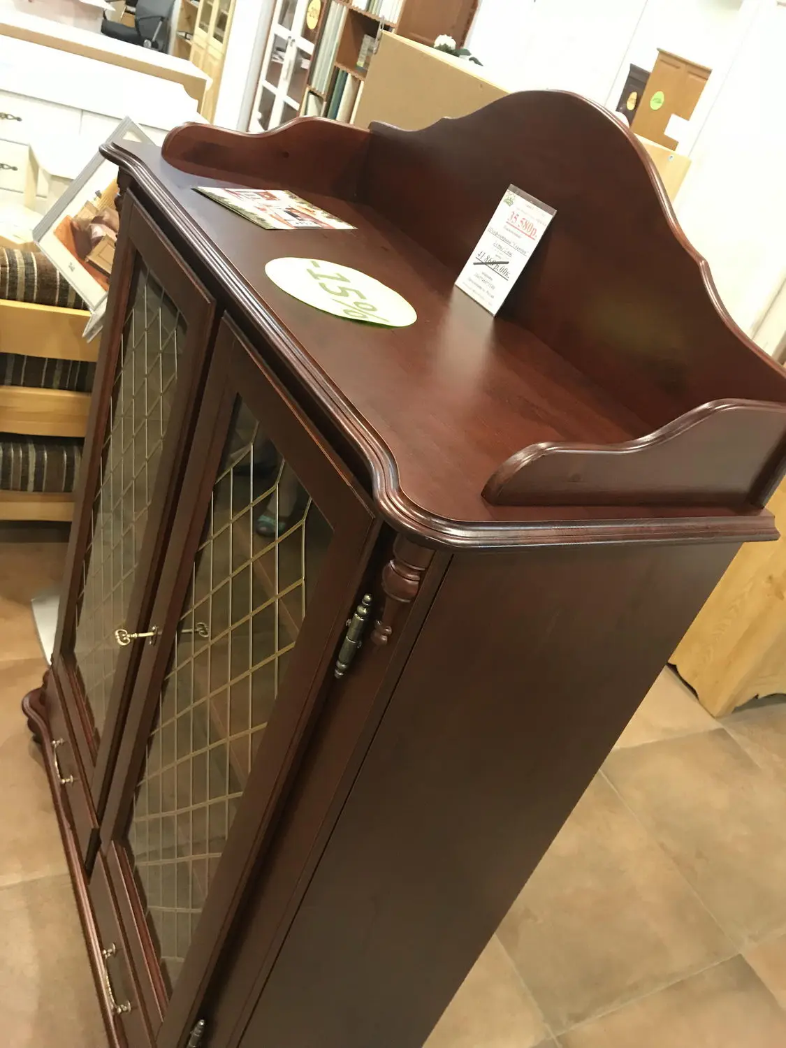   Шкаф-витрина массив сосны Скандия 2-створчатый с 2 ящиками 3.19.04  