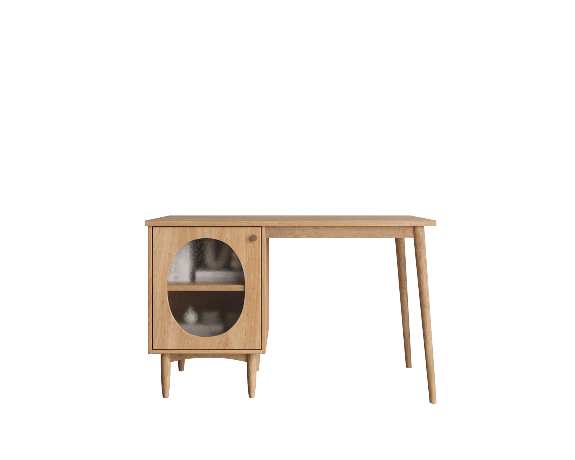 Стол рабочий светлый «Bubble" с левой тумбой арт BBL09