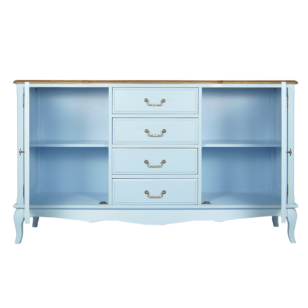 Голубой комод Leontina с дверками и ящиками