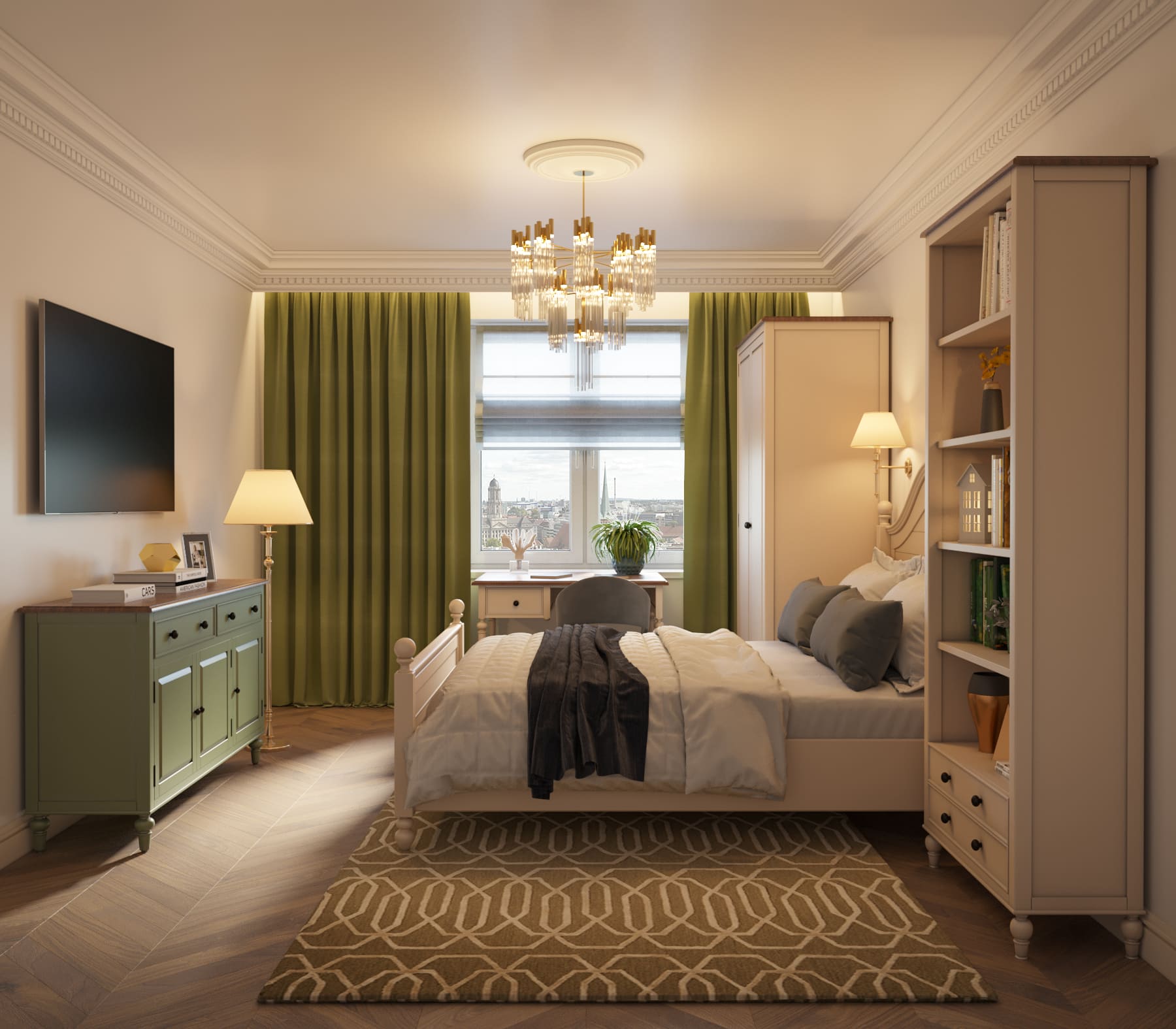 Кровать двуспальная массив "Odri" 1600х2000