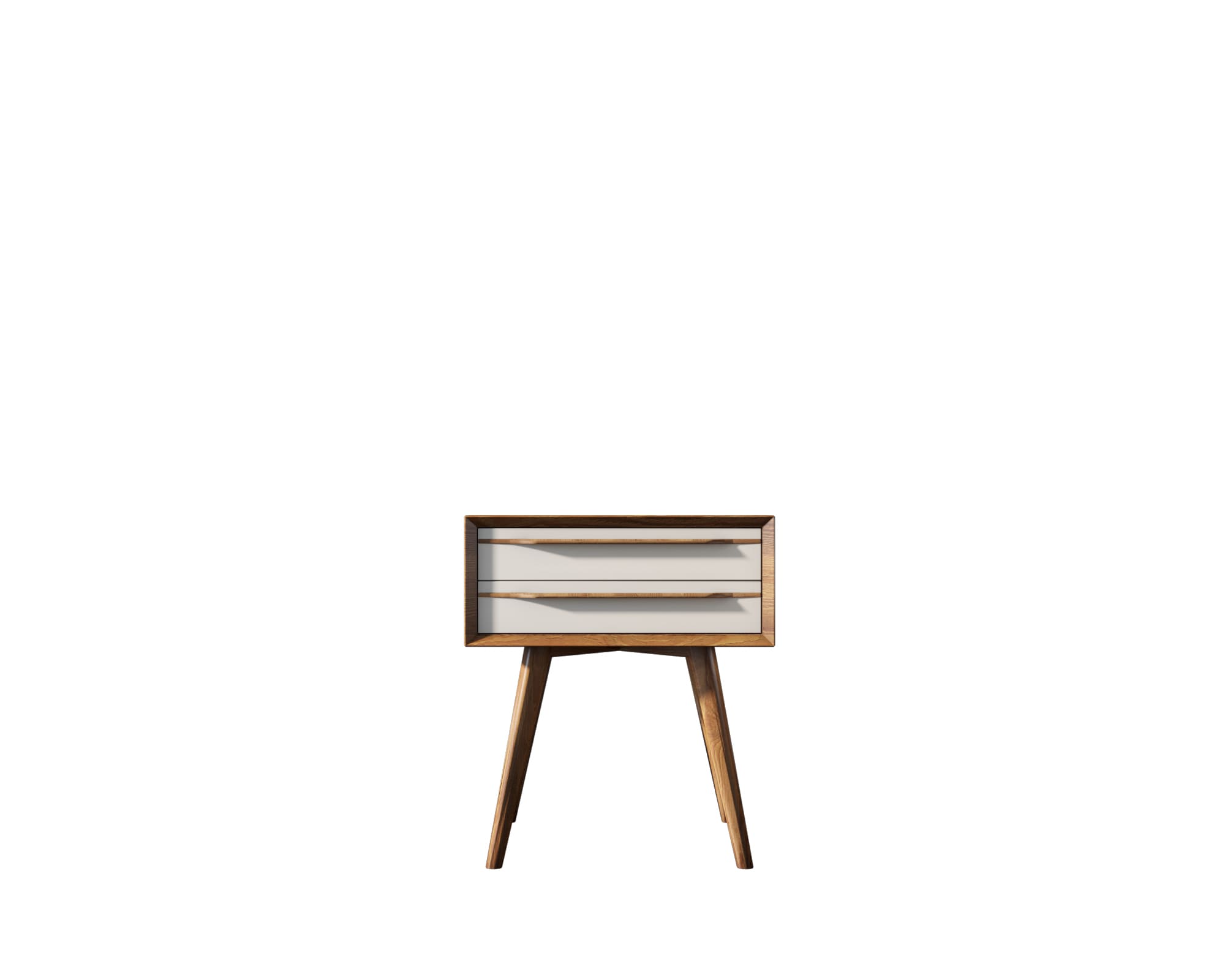 Тумба в Скандинавском стиле "Bruni white" с двумя ящиками