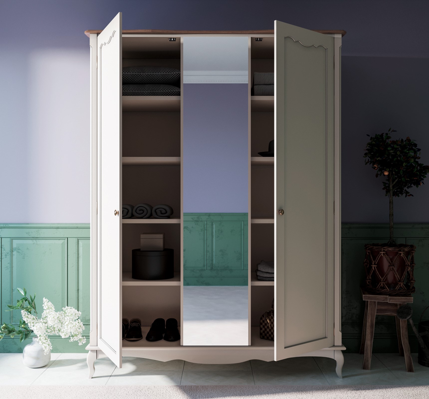 Шкаф Leontina двухстворчатый с зеркалом