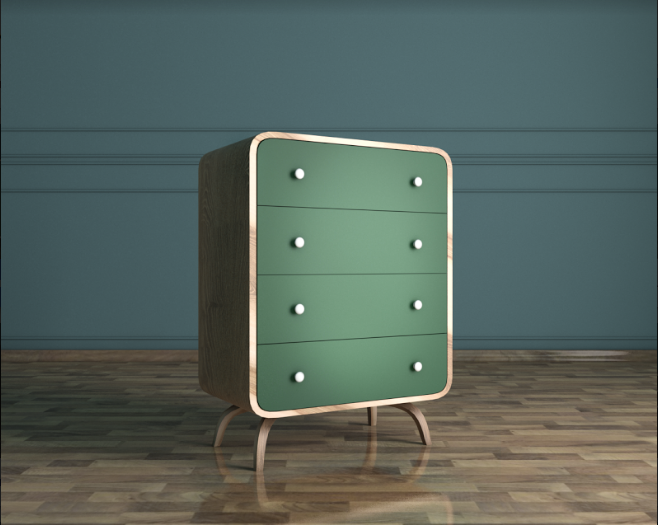 Высокий комод "Ellipse" с четырьмя ящиками