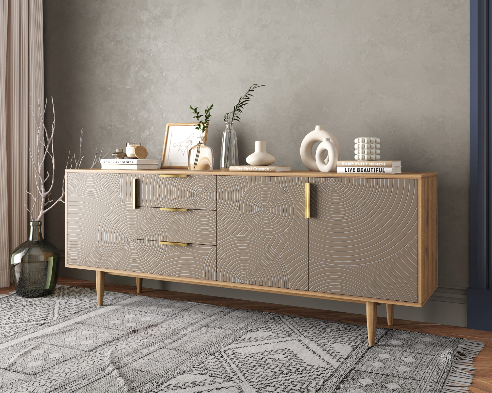 Комод с 3 ящиками лдсп "Line" удлиненный R25