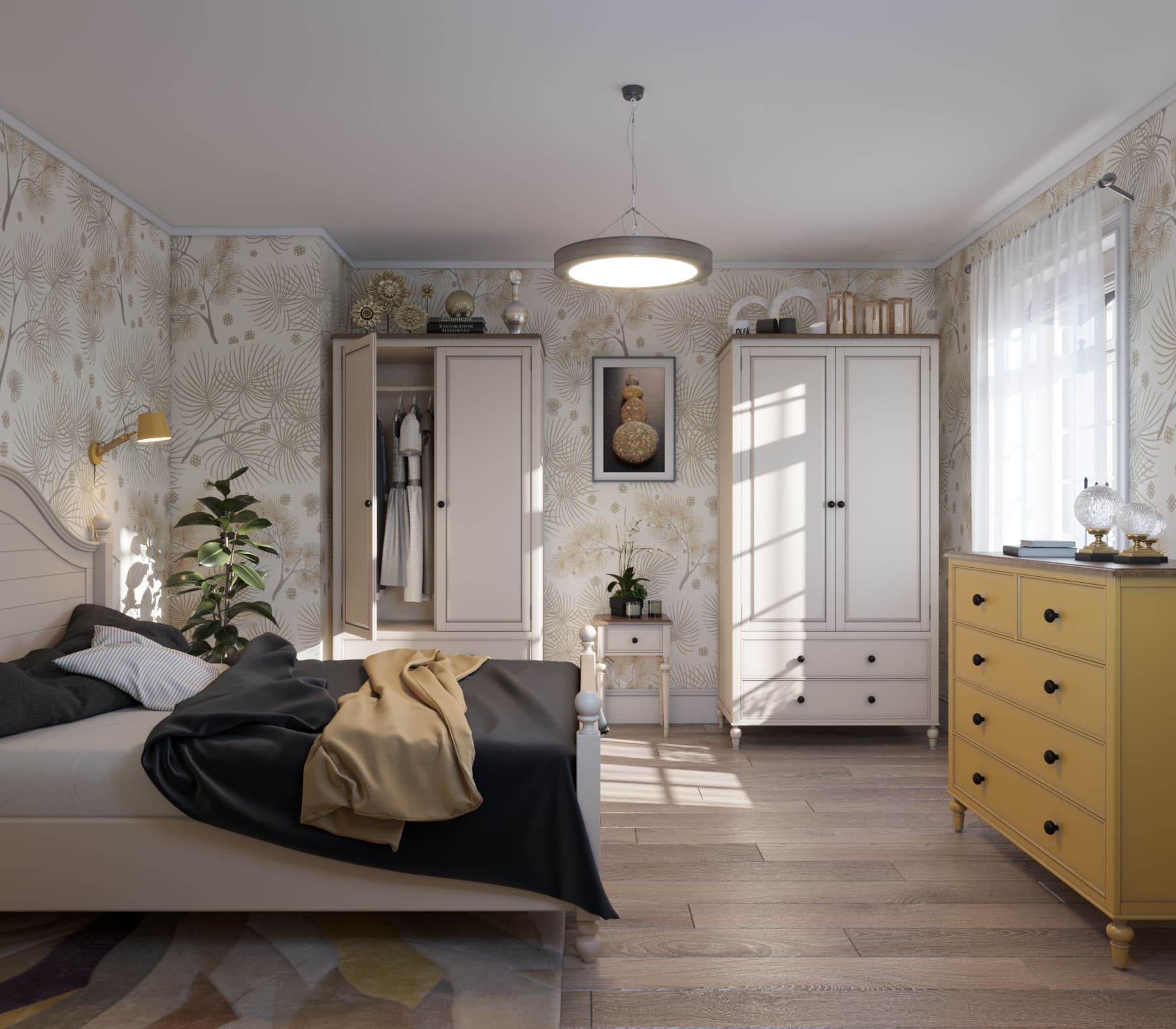 Шкаф для одежды двухстворчатый с ящиками «Odri»