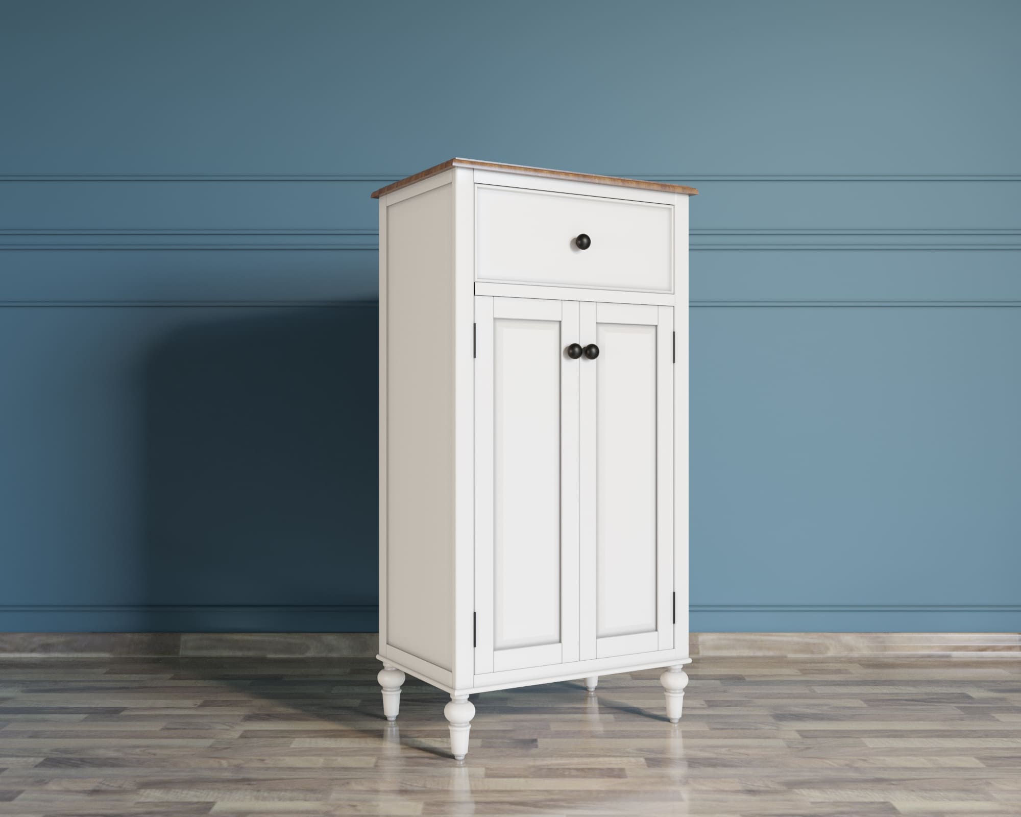 Узкий комод с ящиками "Odri" с дверками