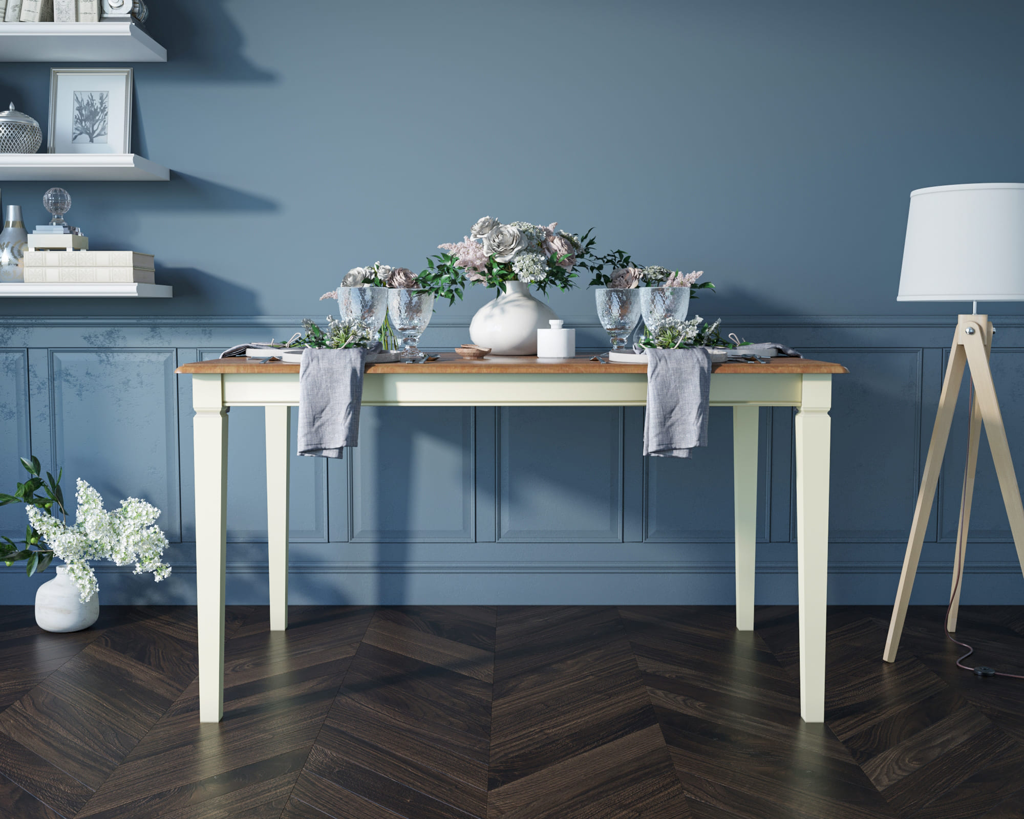 Бежевый обеденный стол дерево "Olivia"