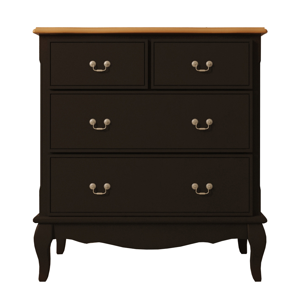 Черный комод из дерева «Leontina" (4 ящика)