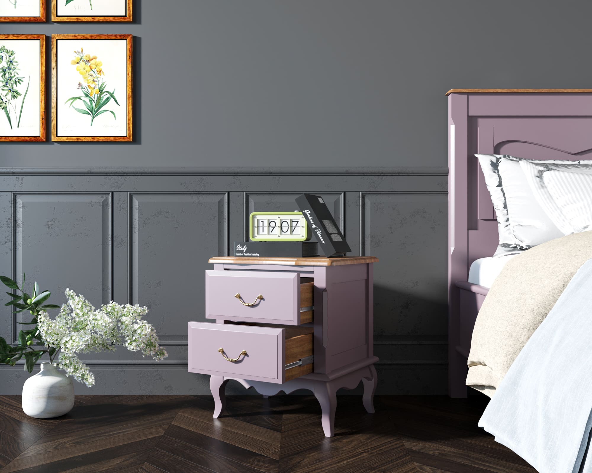 Тумба leontina Lavanda на два ящика арт ST9302/2L