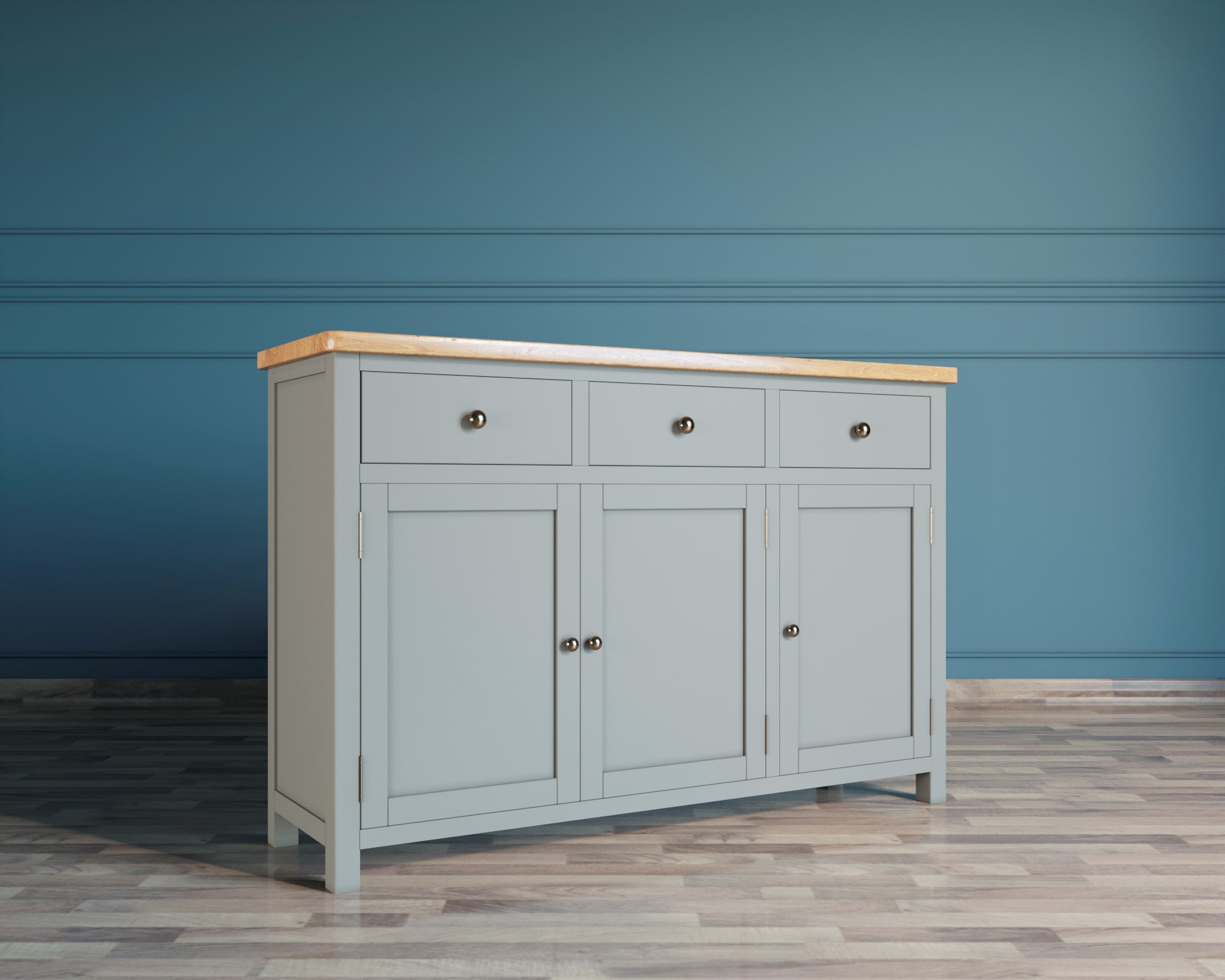 Комод "Jules Verne" 3 ящика 3 дверки серый