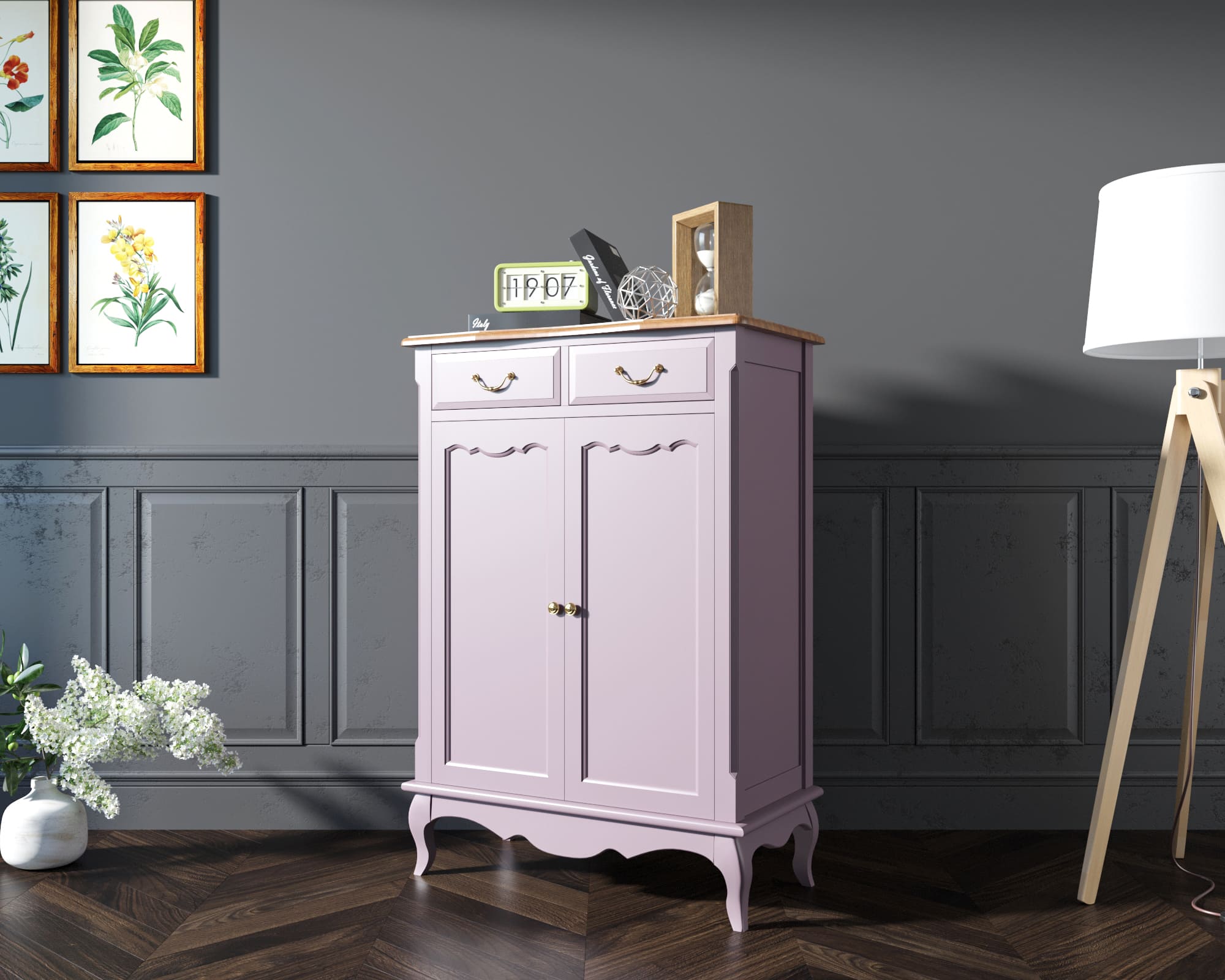 Комод мдф «Leontina Lavanda» на 2 ящика 2 дверки арт ST9329RL