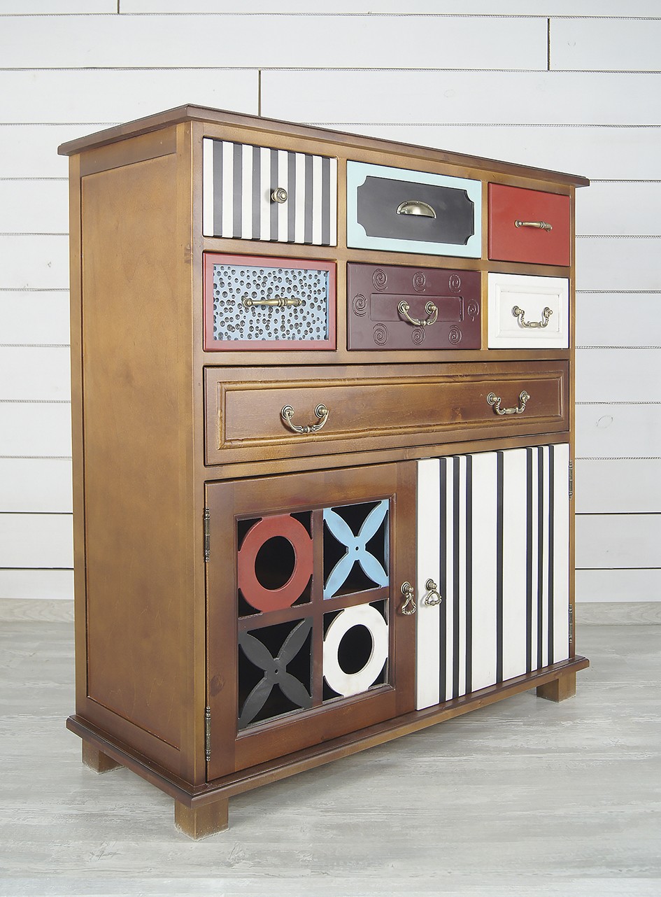 Вертикальный комод массив дерева Gouache Birch (7 ящиков) арт G20017ETG/1