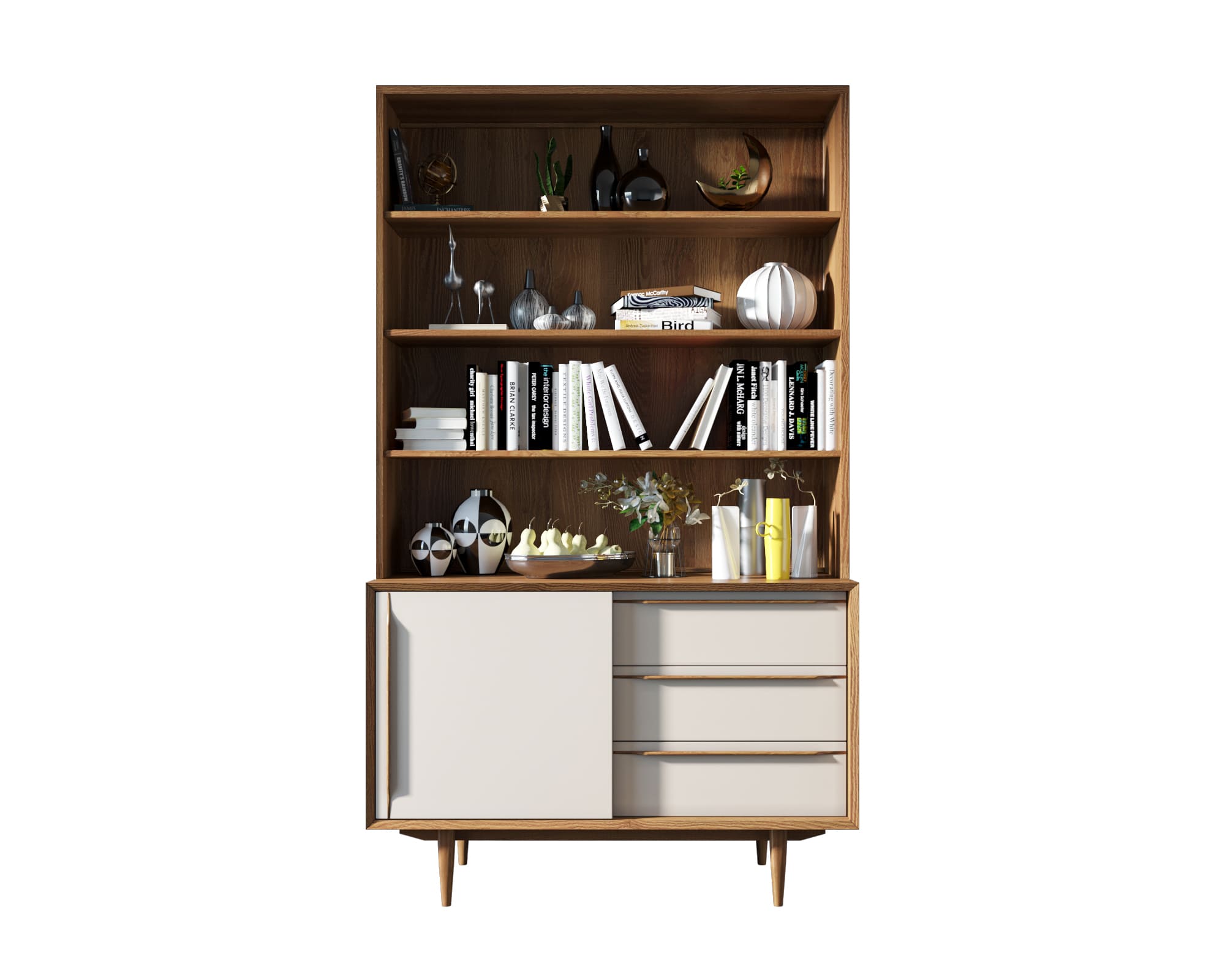 Стеллаж с ящиками "Bruni White" с дверками