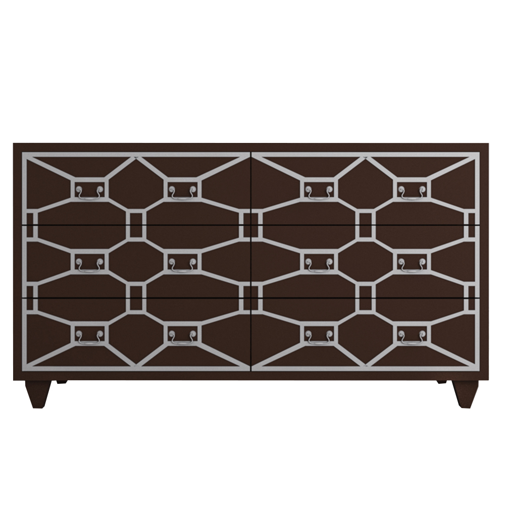 Шоколадный комод «Emerald» 6 ящиков