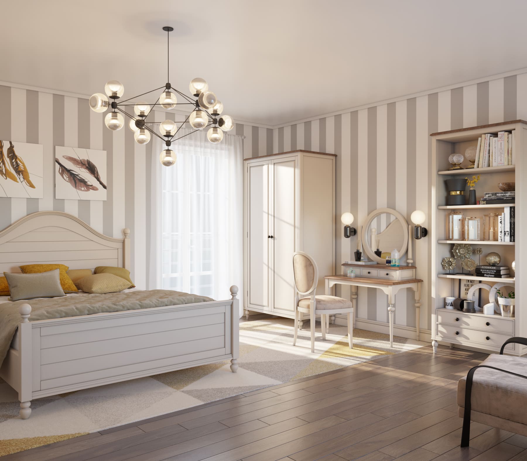 Кровать двуспальная в стиле Прованс "Odri" 1800х2000