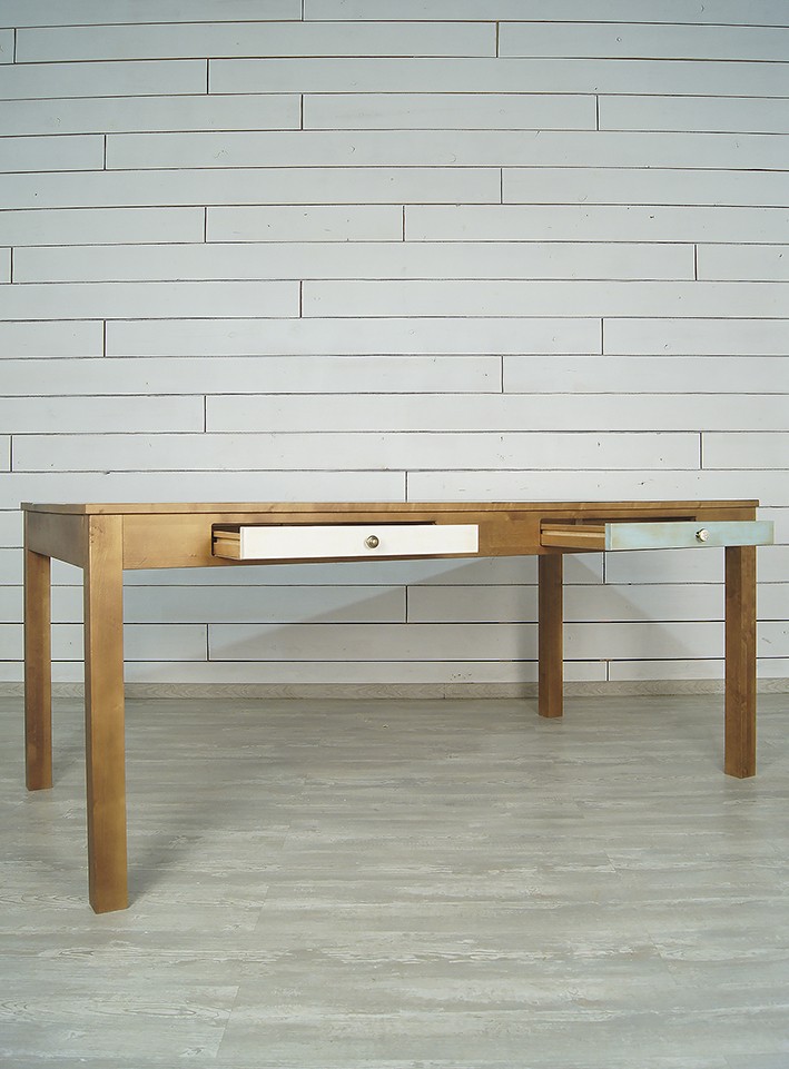 Стол 2 ящика темный "Aquarelle Birch" темный