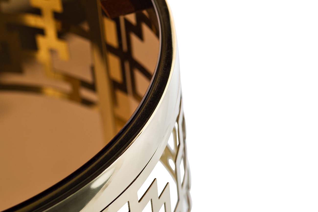 13RXFS5080L-GOLD Стол журнальный стекло коричн./золото 