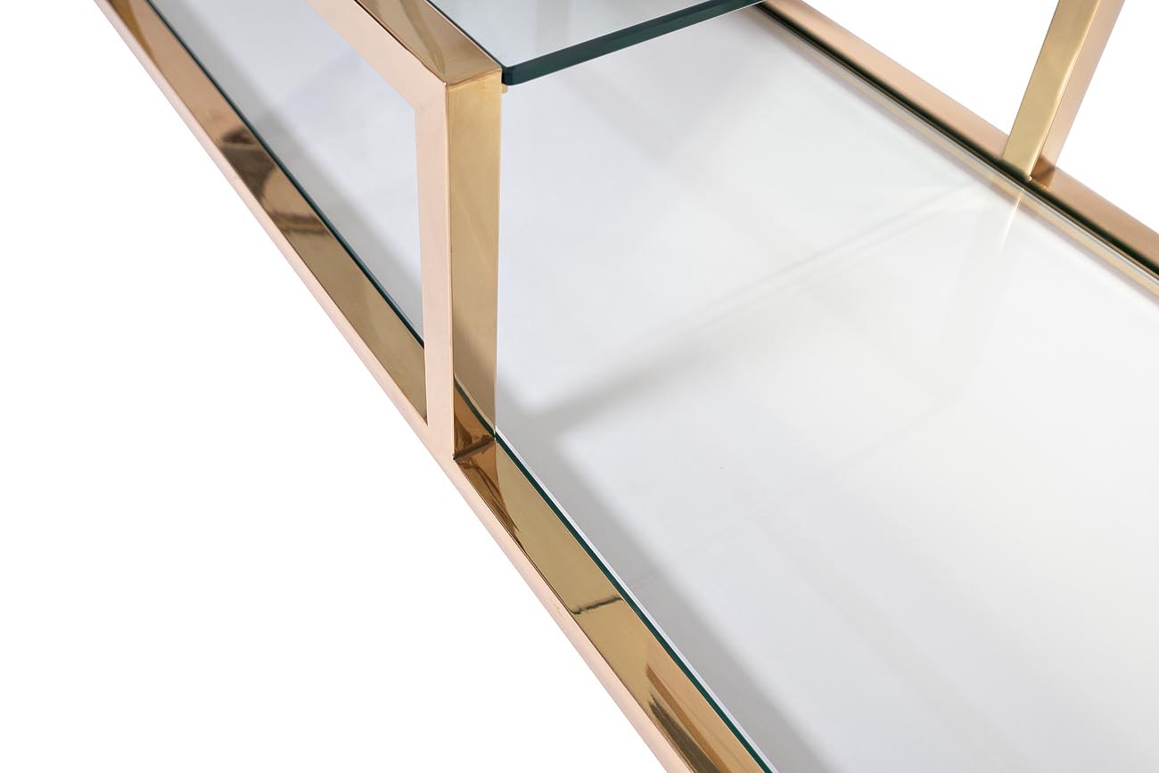 GY-SH8005GOLD Стеллаж стекло прозр./золото