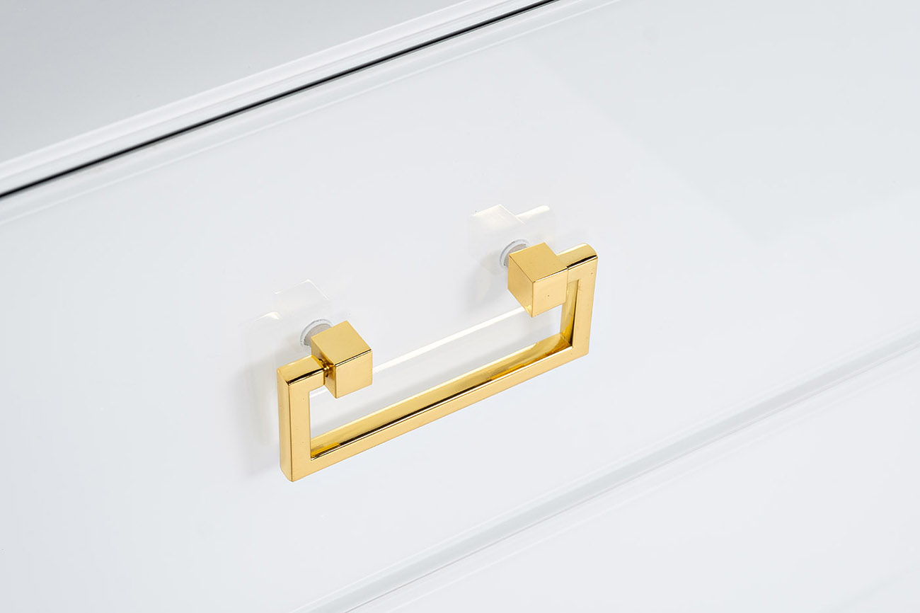 KFG085 Тумба 2 ящика белая/золото 