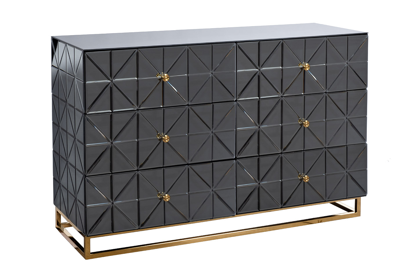 KFG126 Комод с матовой зерк. отделкой 6 ящиков 