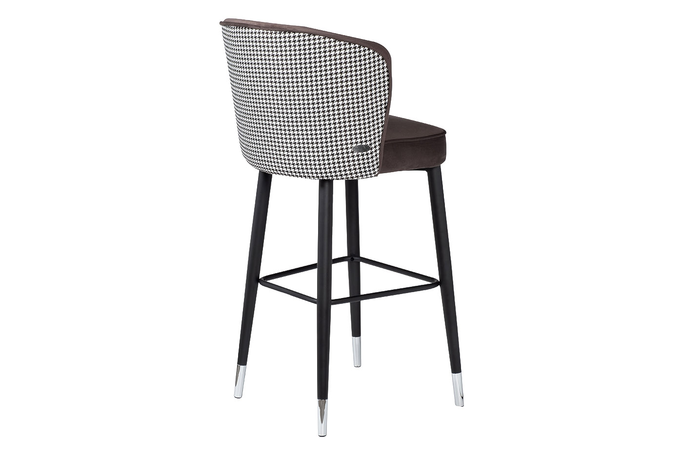 30C-309W SER Cтул барный велюр серо-коричневый с ч/б спинкой