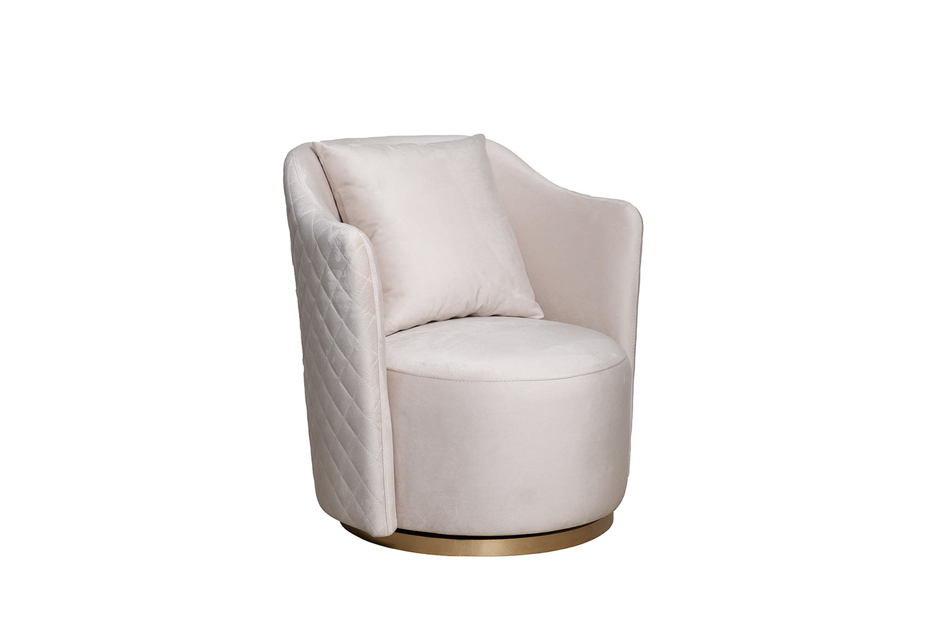 Кресло Verona вращающееся, велюр бежевый Colt 002-BEG/ золото