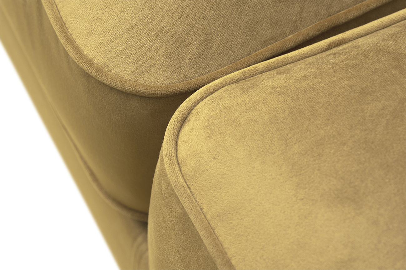 Диван Siena трехместный без механизма, велюр золотой Colt004