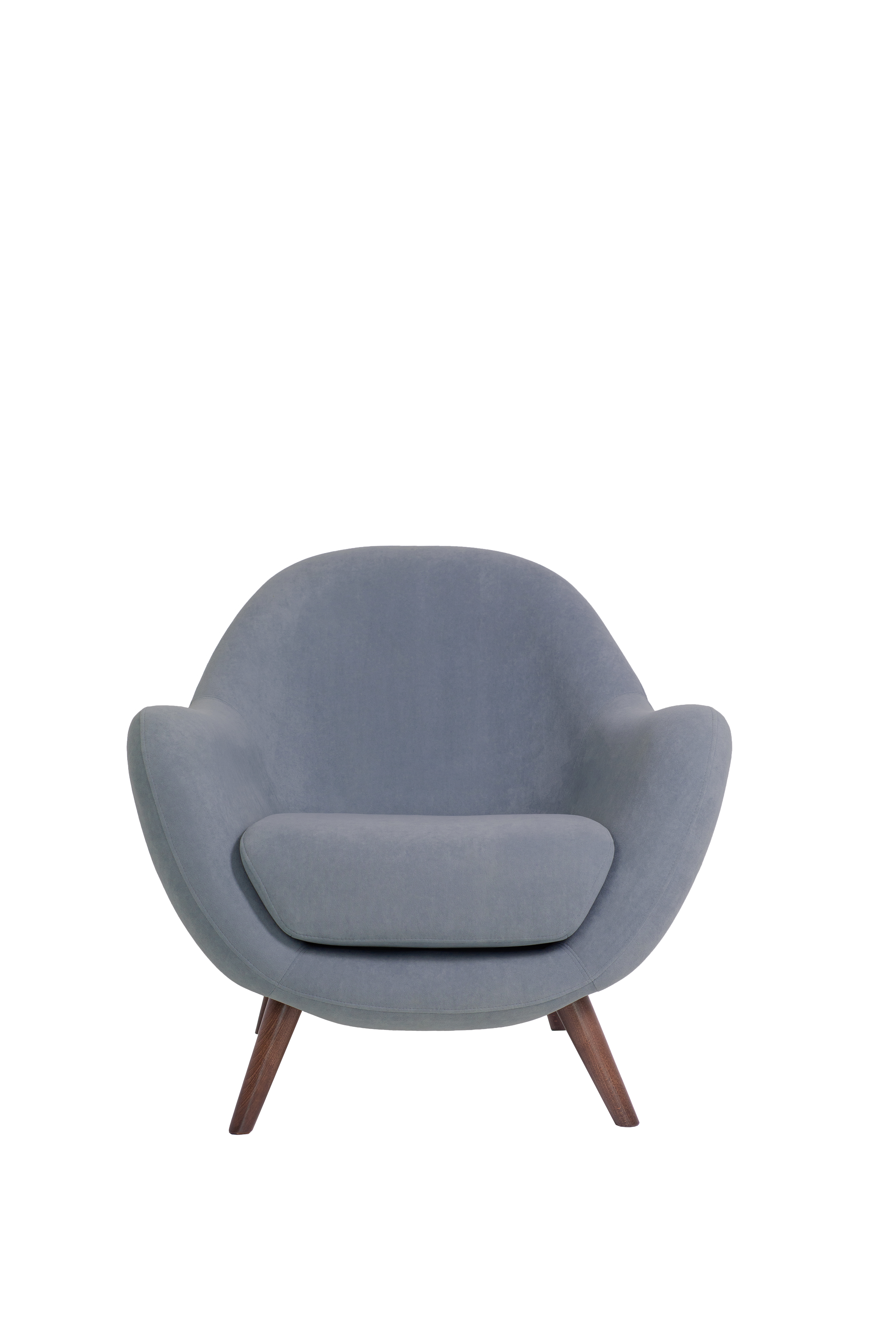 кресло Анхель Фреш 12 светло-серый каркас Орех