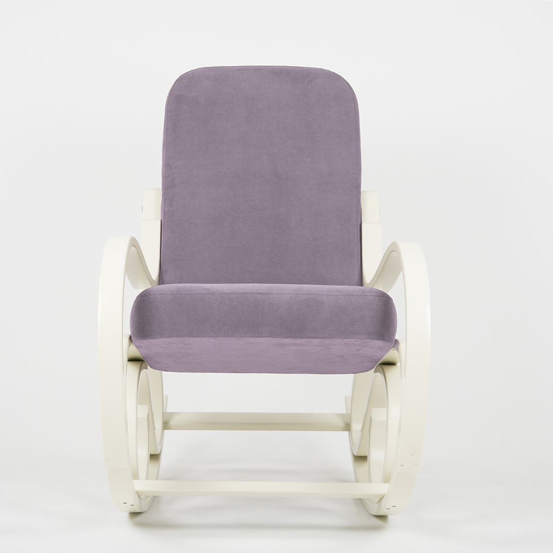кресло-качалка Луиза  фреш 16 лавандовый каркас  Белый