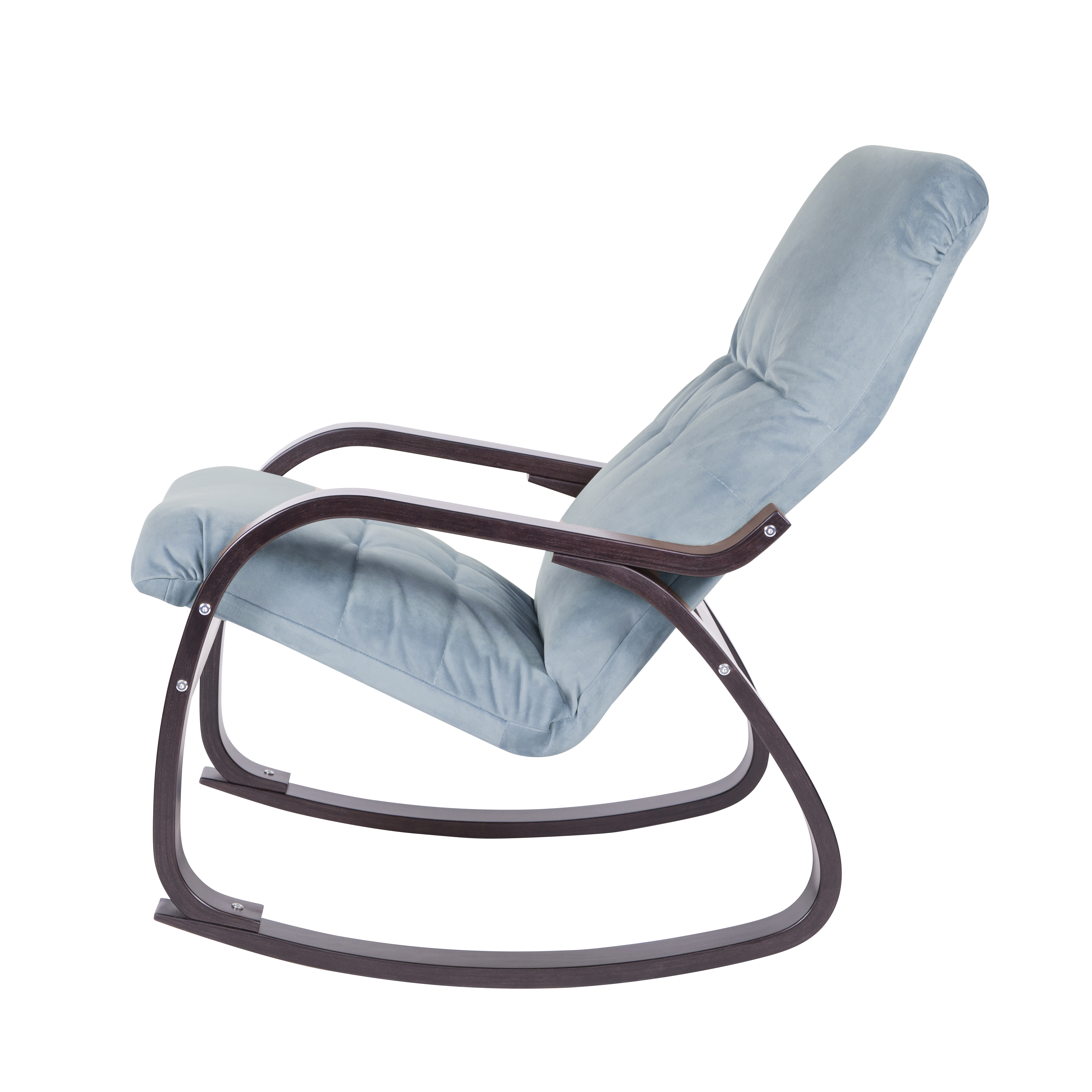 кресло-качалка Сайма  фреш 11 голубой каркас  Орех