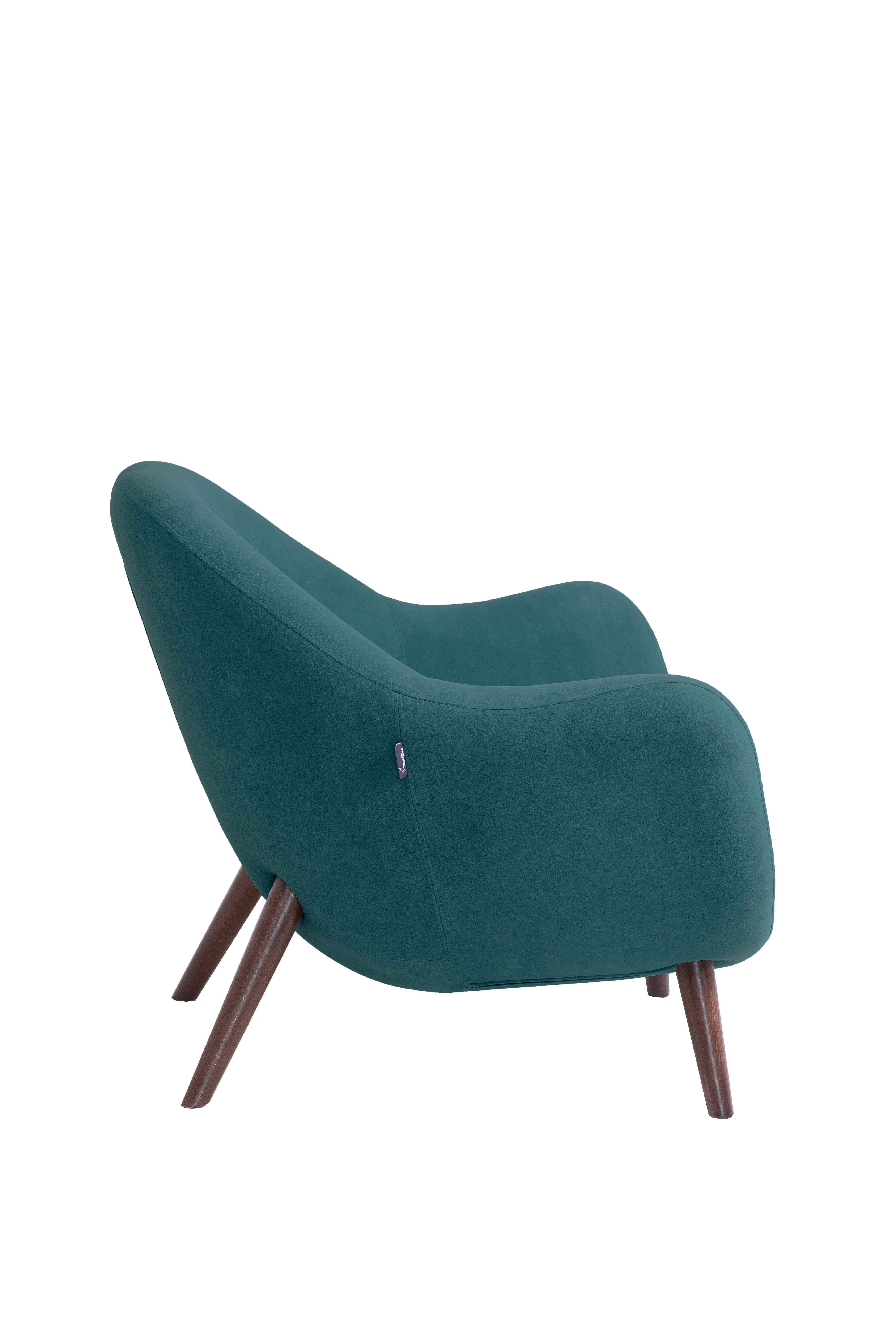 кресло Анхель Бархат Зеленый каркас Орех