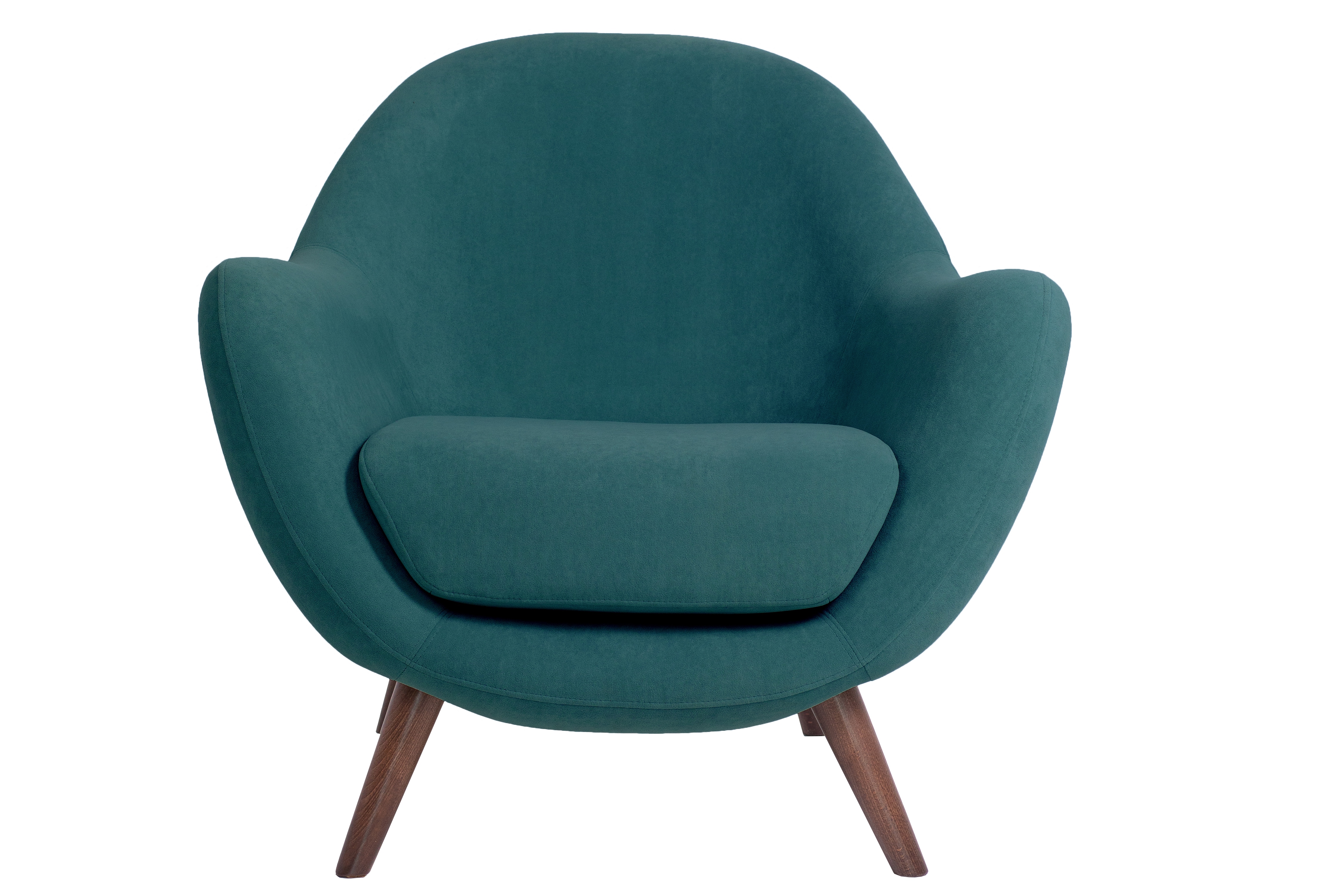 кресло Анхель  Бархат Зеленый каркас  Орех