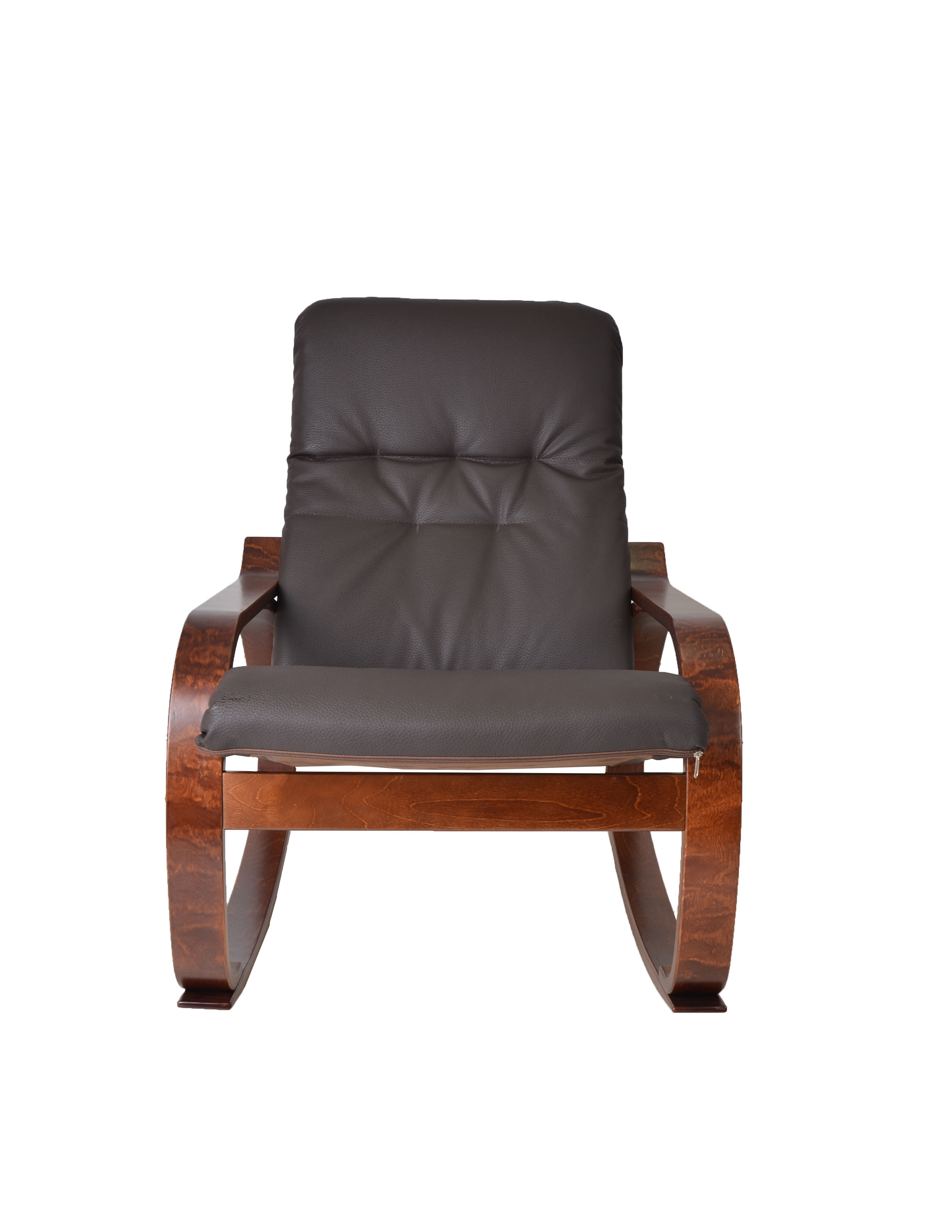 кресло-качалка Сайма  Экокожа шоколад каркас  Вишня