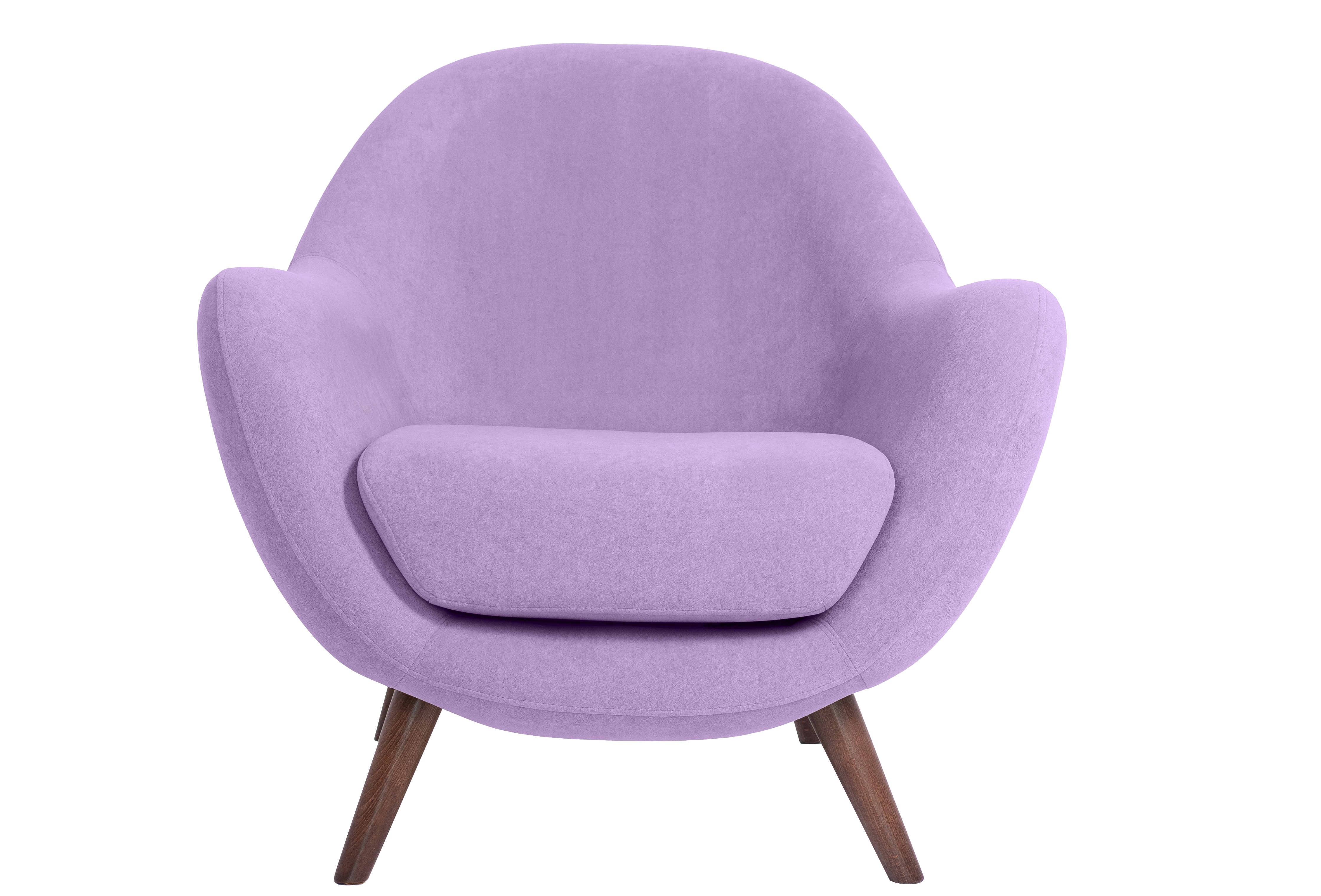 кресло Анхель  фреш 16 лавандовый каркас  Орех