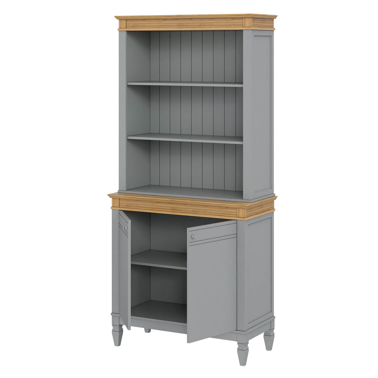 Буфет массив сосны "Ольса" 200/220 (серый-7042/антик 24)