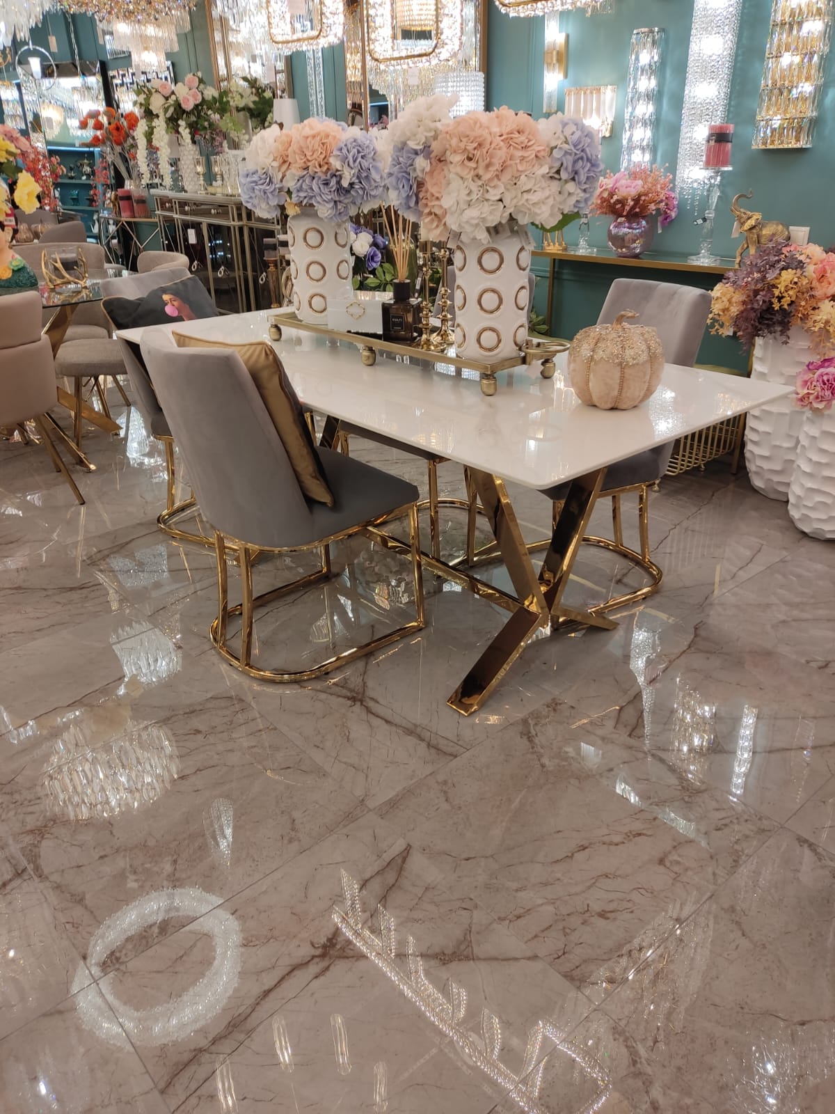 Стол обеденный Дориан DT-2853, 180х90х75 см, белый мрамор