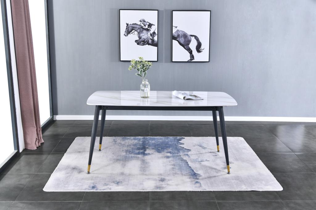 Стол обеденный Рио DT-2849, 160х80х75 см, белый мрамор