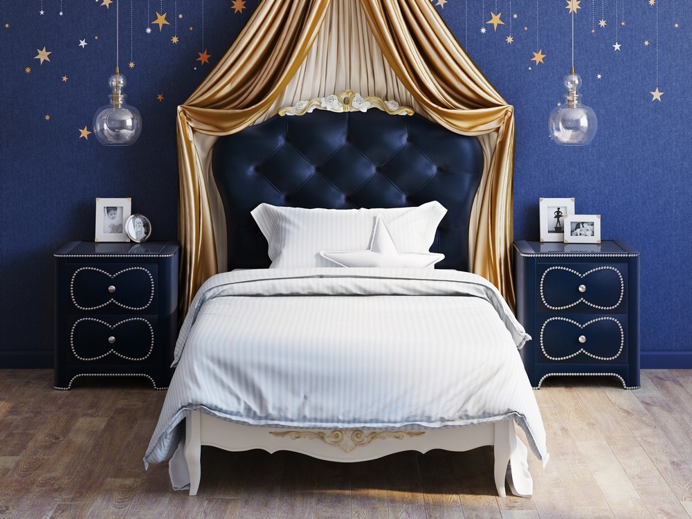 Прикроватная мягкая тумба 2 ящика 