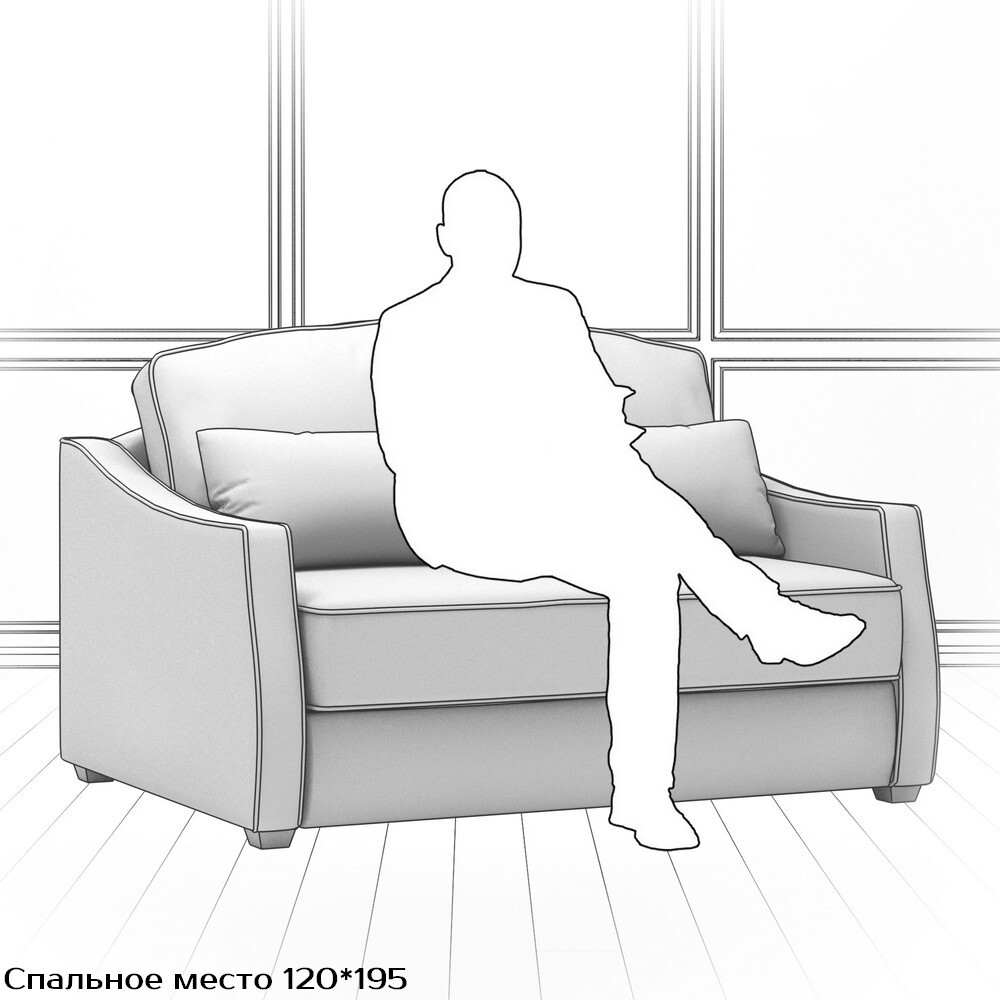 Диван Infante DIf-I-160-K03-KaB12-B10