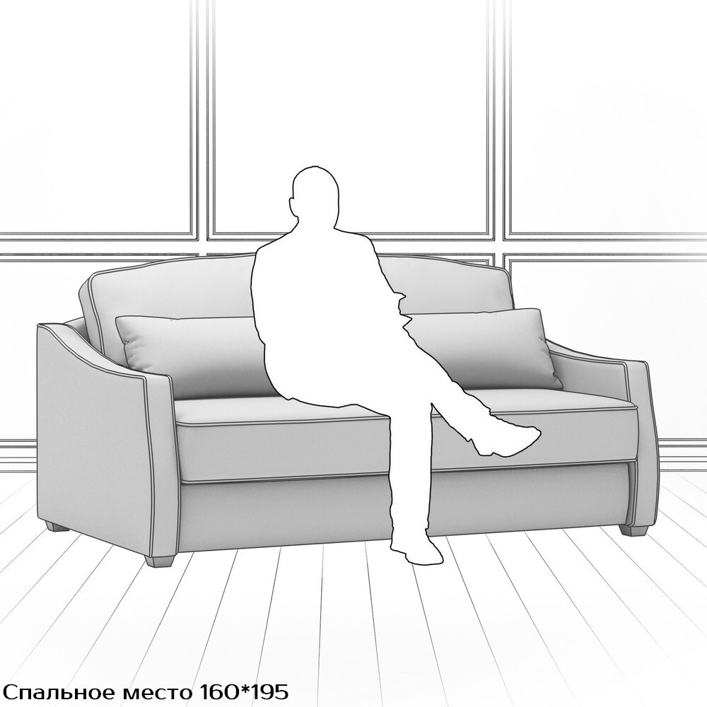 Диван Infante DIf-I-160-K03-KaB39-B05