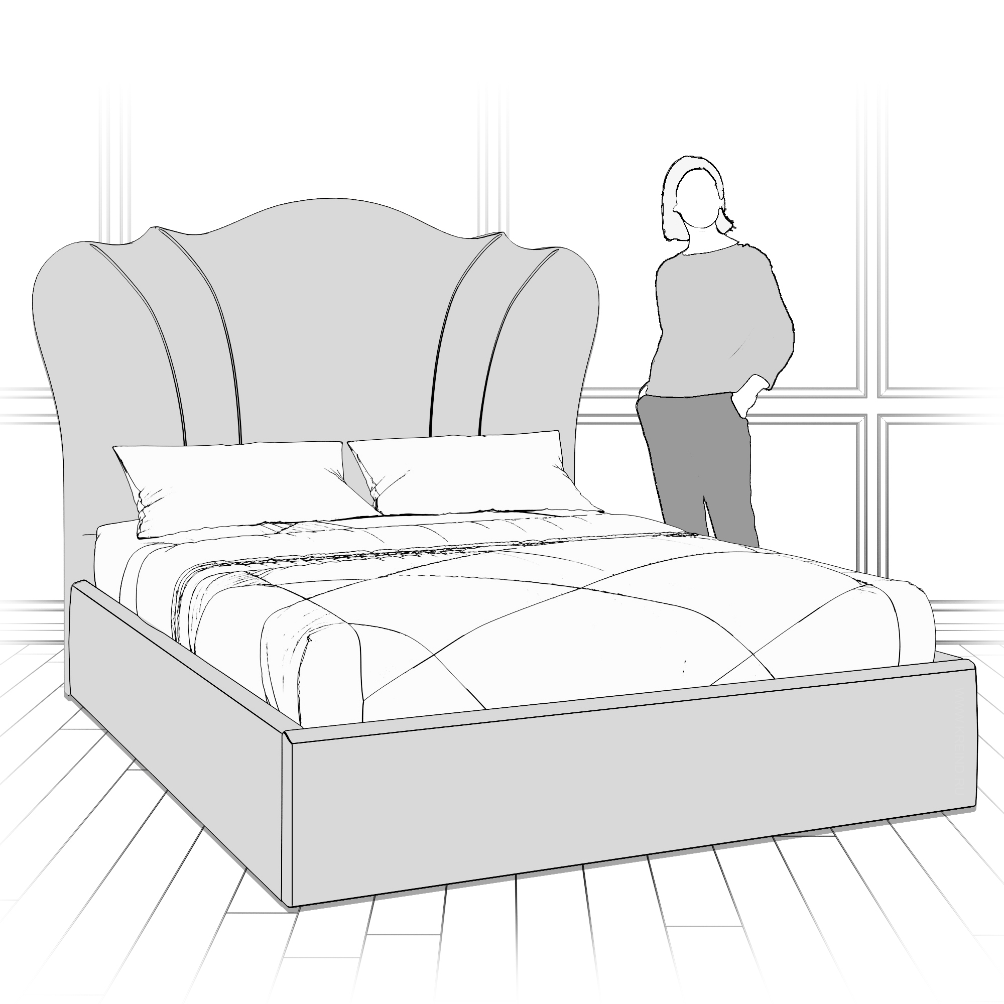 Кровать с подъемным механизмом K60-1400-B12