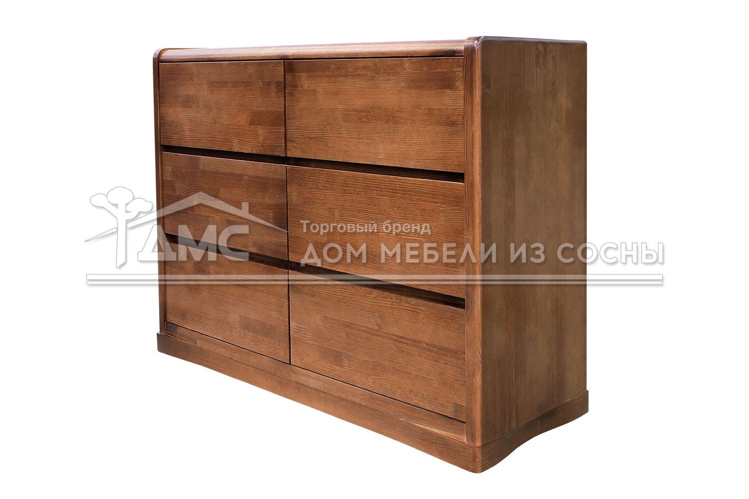 Комод с 6 ящиками массив сосны Бали Люкс
