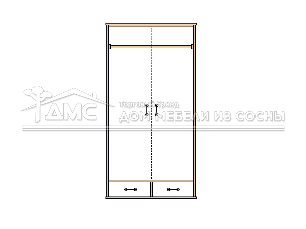 Шкаф с ящиком из сосны ECO-21